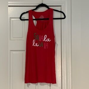 Pure Barre Holiday “FALALA” Tank Top in a  Festive Print [X Large]